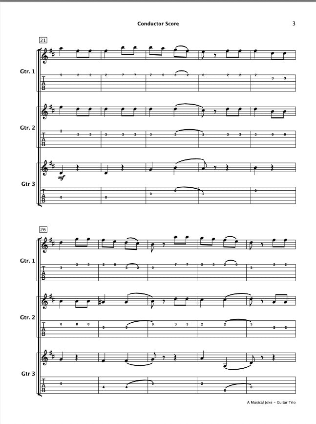 A Musical Joke (Guitar Trio)