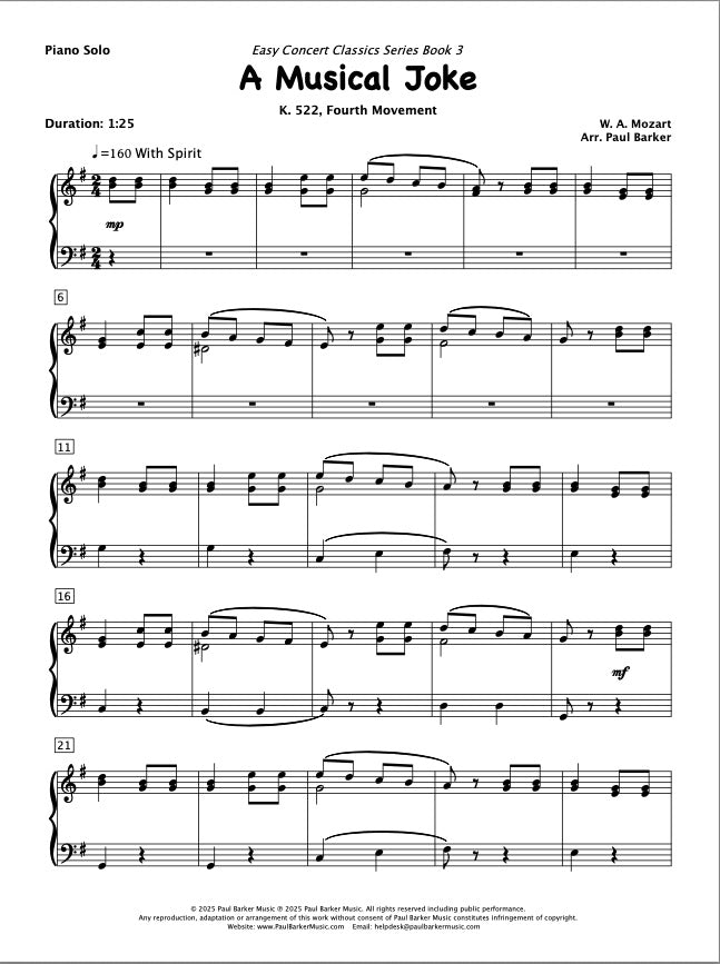 A Musical Joke (Piano Solo)