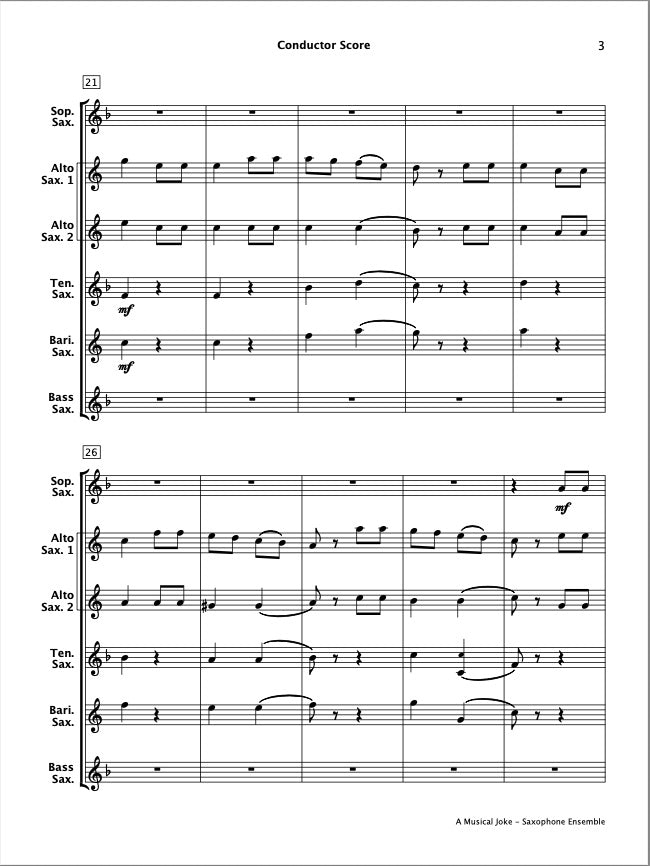 A Musical Joke (Saxophone Ensemble)