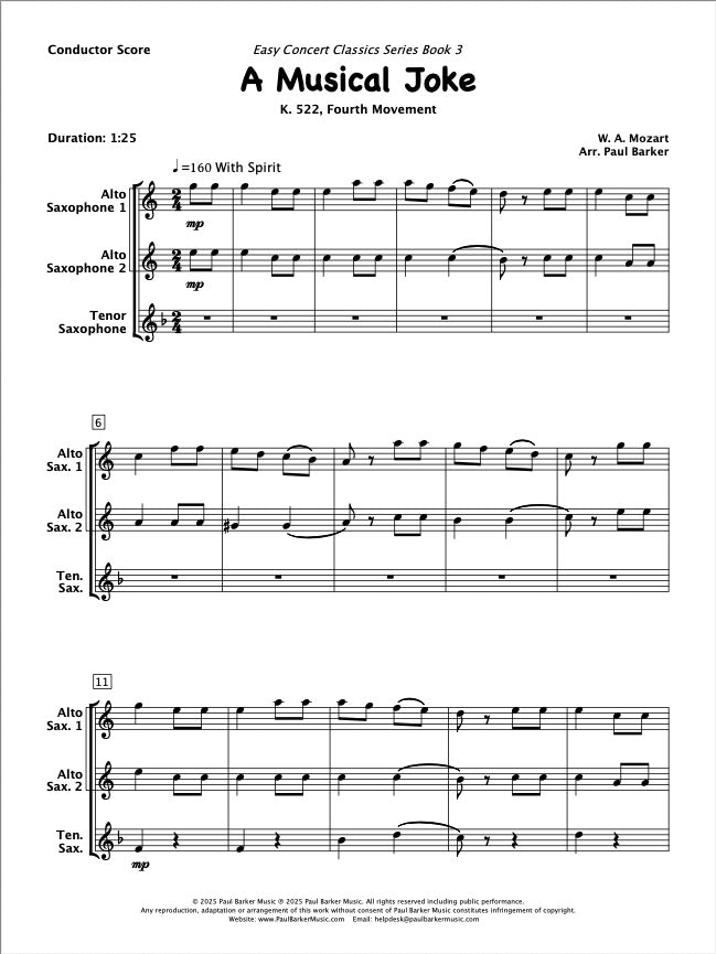 A Musical Joke (Saxophone Trio)