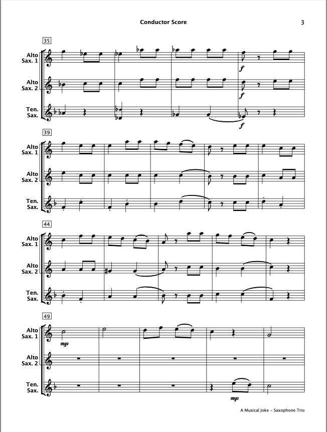 A Musical Joke (Saxophone Trio)