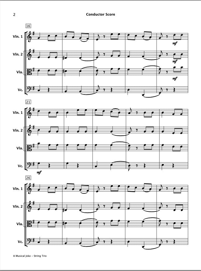 A Musical Joke (String Trio)