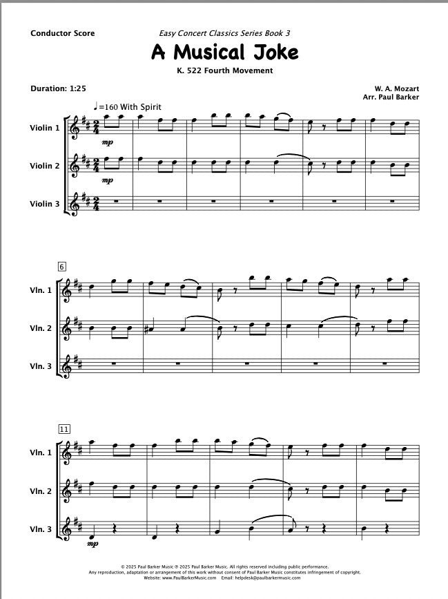 A Musical Joke (Violin Trio)