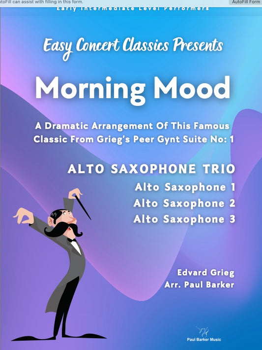 Morning Mood From Peer Gynt (Alto Saxophone Trio)