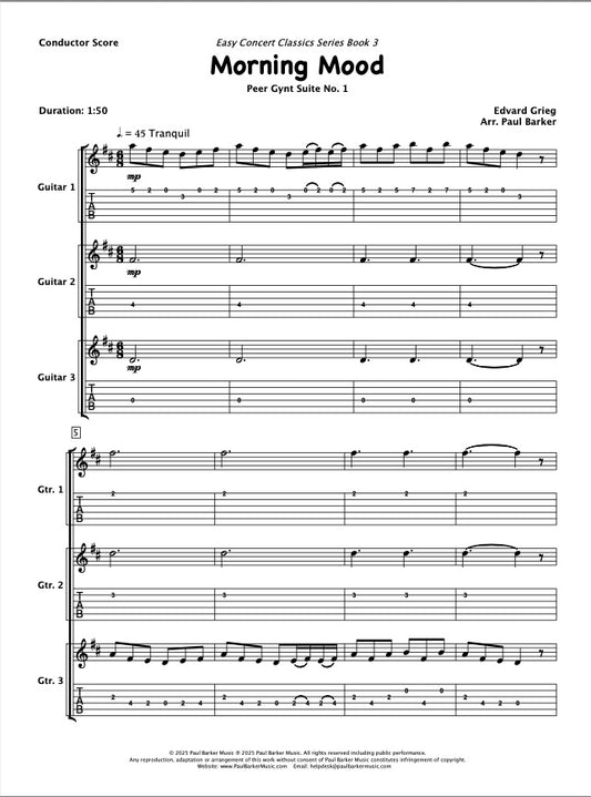 Morning Mood From Peer Gynt (Guitar Trio)
