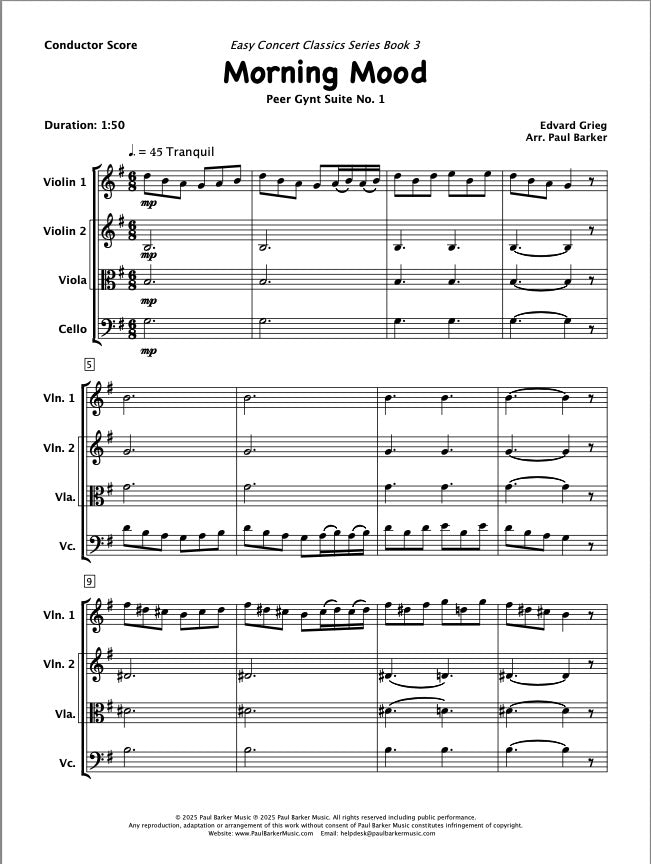 Morning Mood From Peer Gynt (String Trio)