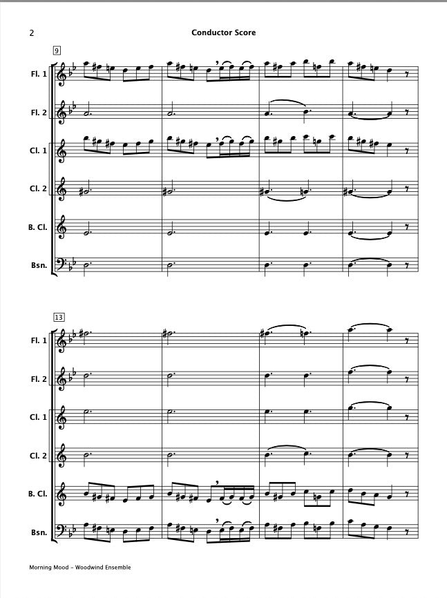 Morning Mood From Peer Gynt (Woodwind Ensemble)