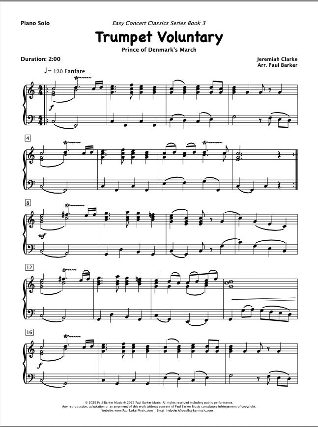 Trumpet Voluntary (Piano Solo)