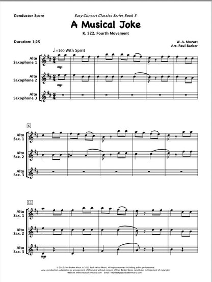 Easy Concert Classics Book 3 (Alto Saxophone Trio)