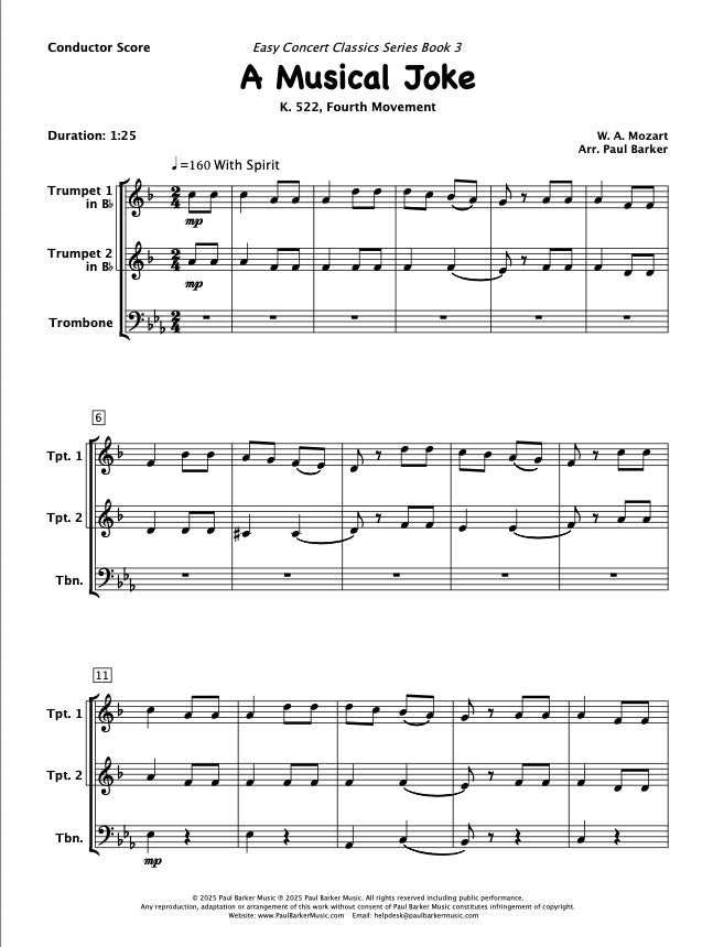 Easy Concert Classics Book 3 (Brass Trio)