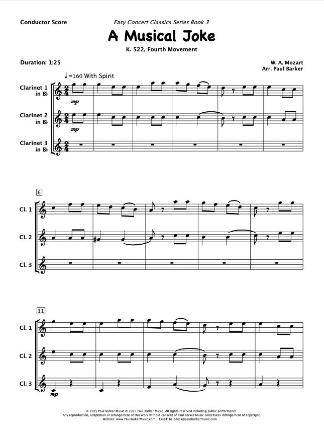 Easy Concert Classics Book 3 (Clarinet Trio)