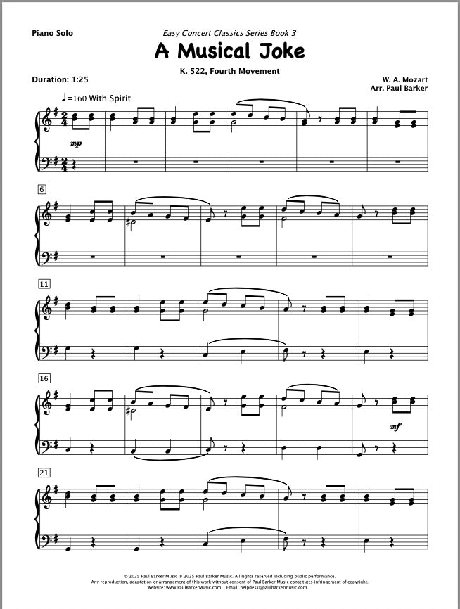 Easy Concert Classics Book 3 (Piano Solo)