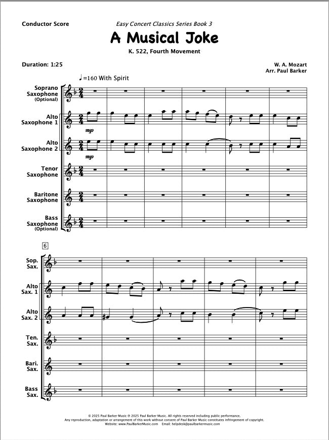 Easy Concert Classics Book 3 (Saxophone Ensemble)