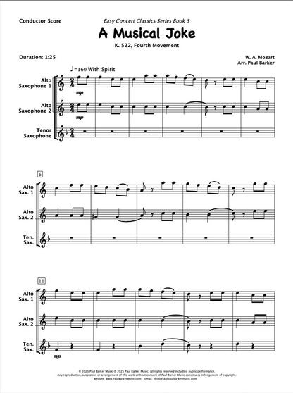 Easy Concert Classics Book 3 (Saxophone Trio)