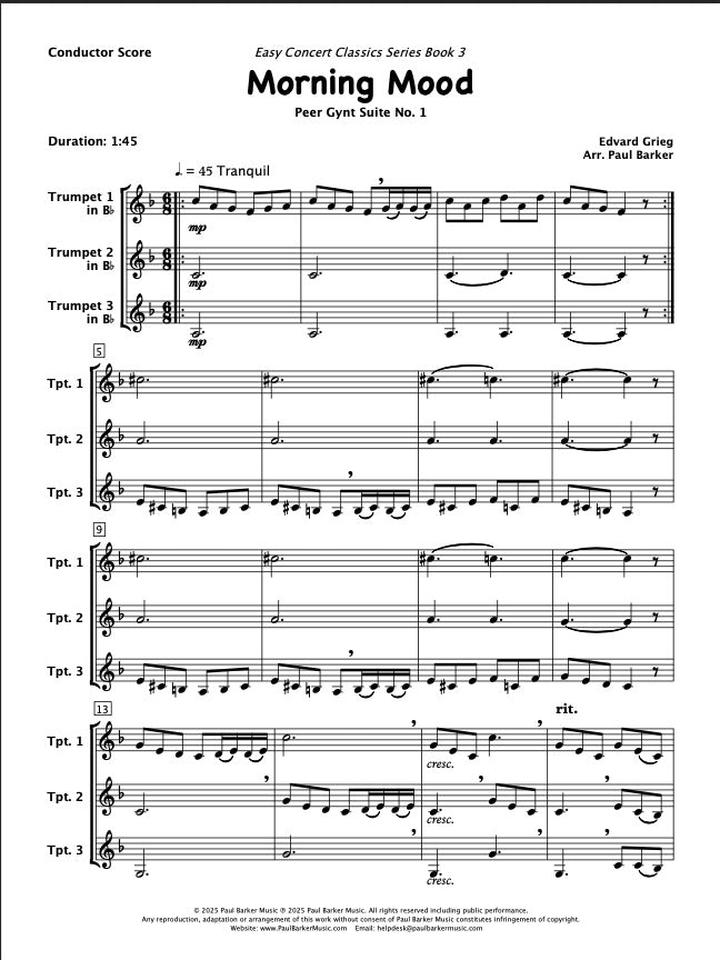 Easy Concert Classics Book 3 (Trumpet Trio)