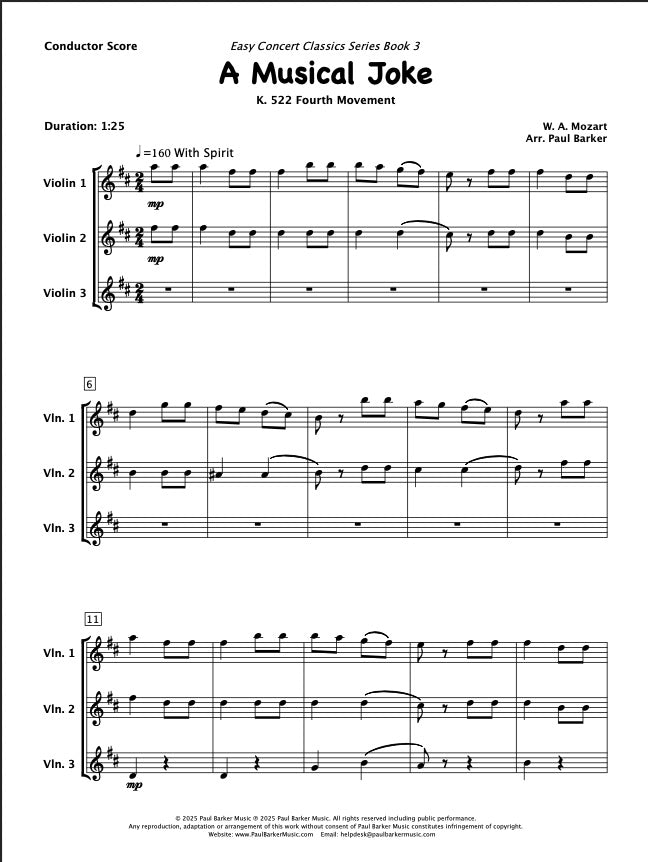 Easy Concert Classics Book 3 (Violin Trio)