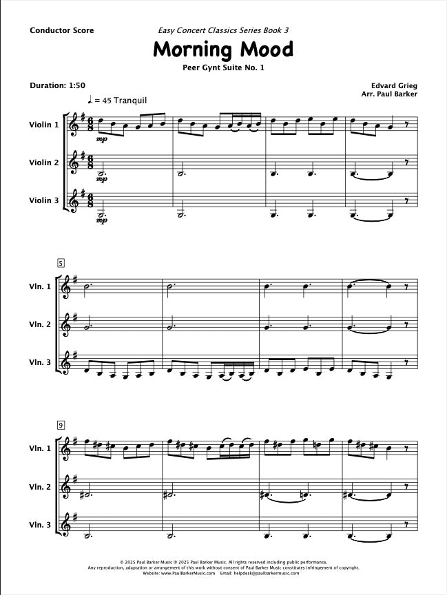 Easy Concert Classics Book 3 (Violin Trio)