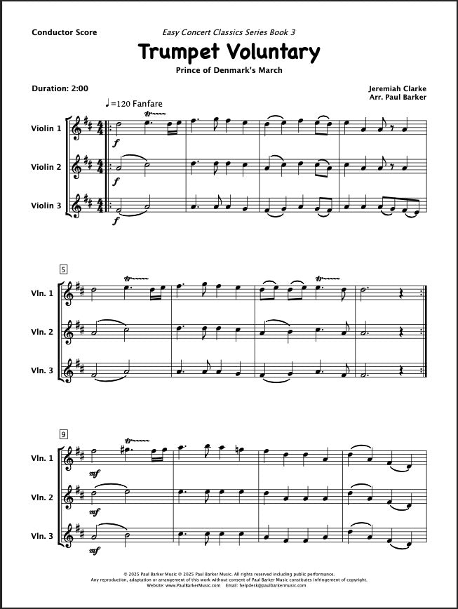 Easy Concert Classics Book 3 (Violin Trio)