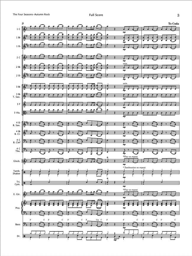 The Four Seasons - Autumn Rock - Paul Barker Music 