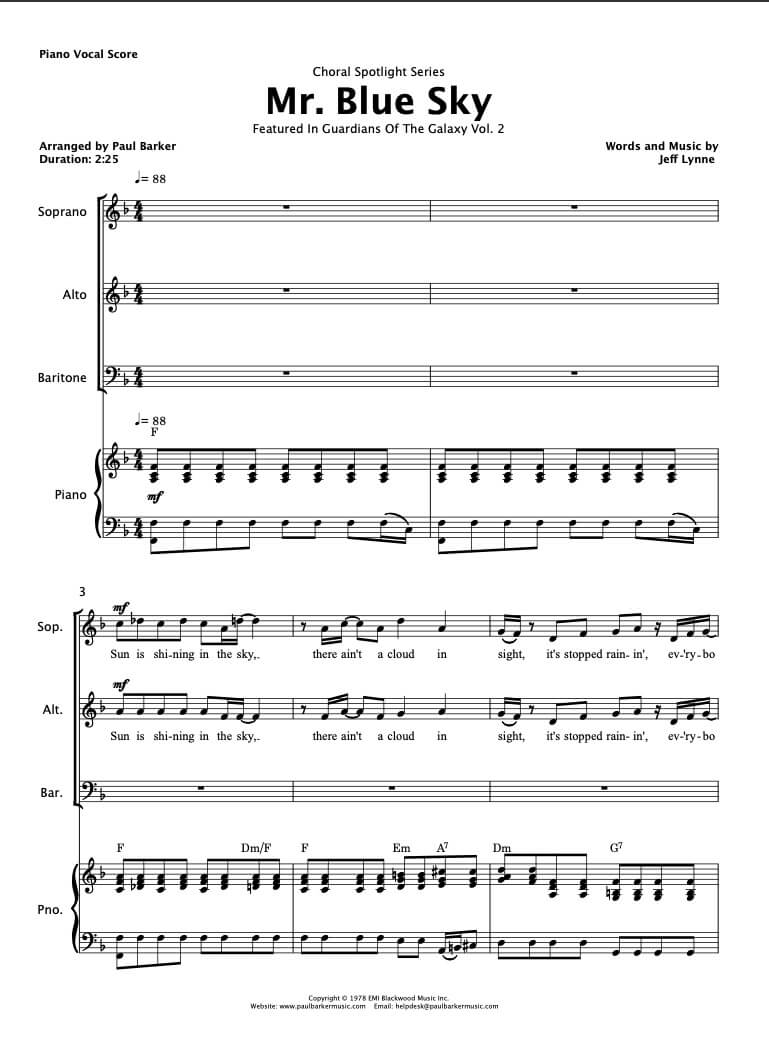 Mr. Blue Sky - Paul Barker Music 