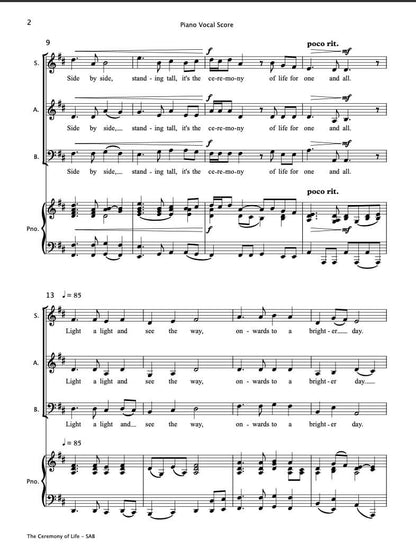 The Ceremony of Life (All Choir & Piano Formats) - Paul Barker Music 