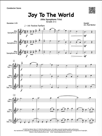 Joy To The World (Alto Saxophone Trio)