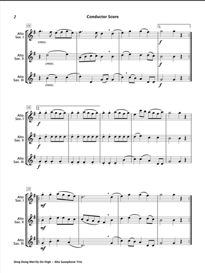 Ding Dong Merrily On High (Alto Saxophone Trio)