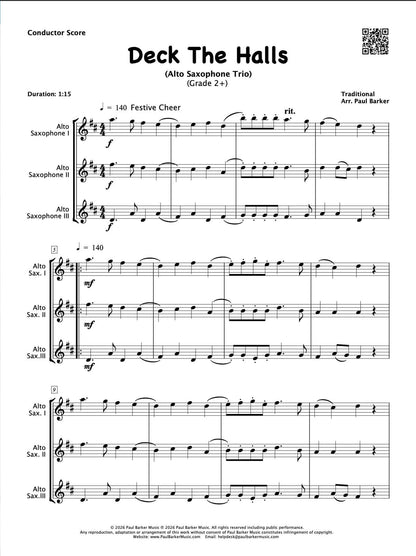 Christmas Alto Saxophone Trios Book 1