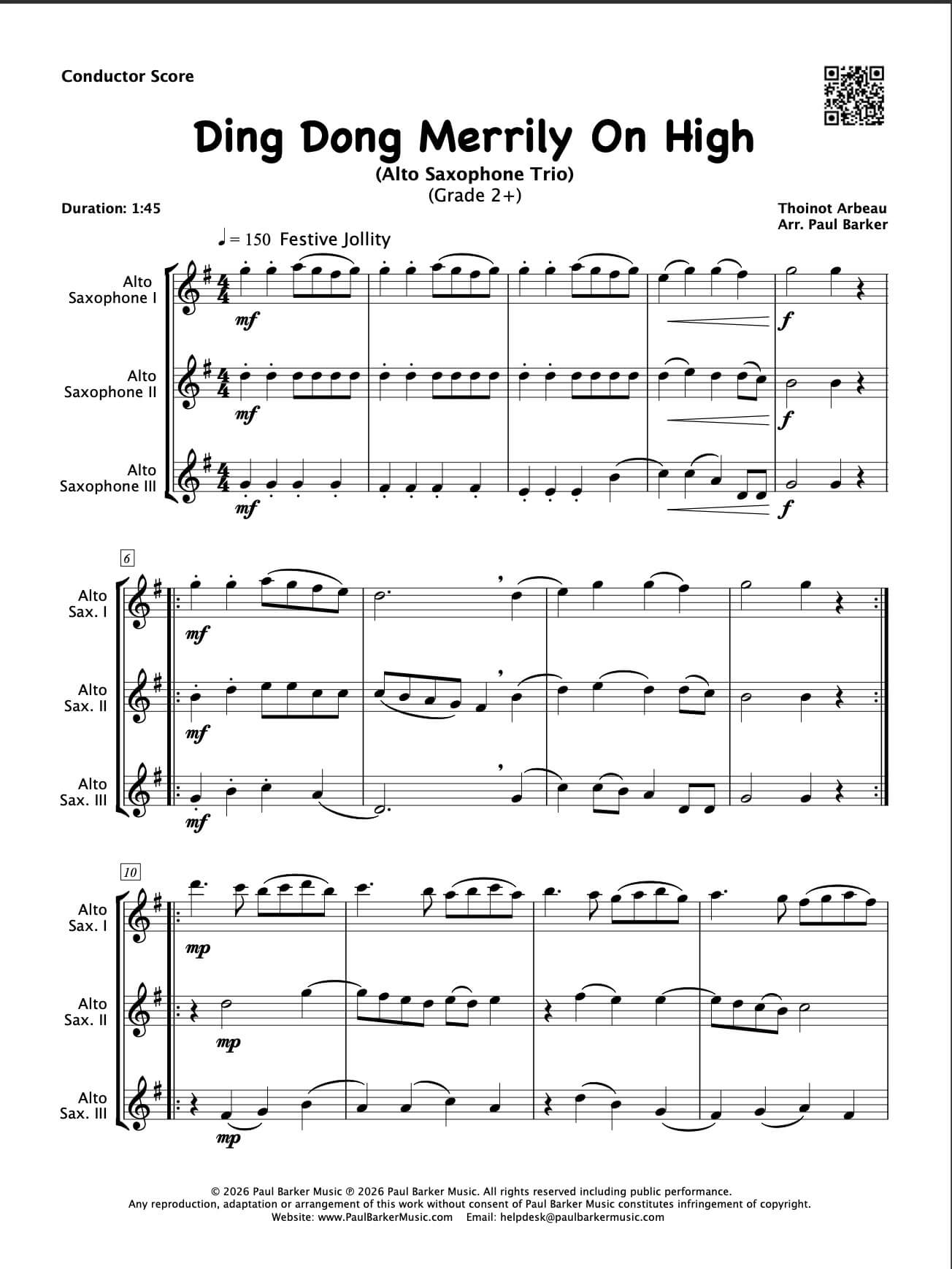 Christmas Alto Saxophone Trios Book 1