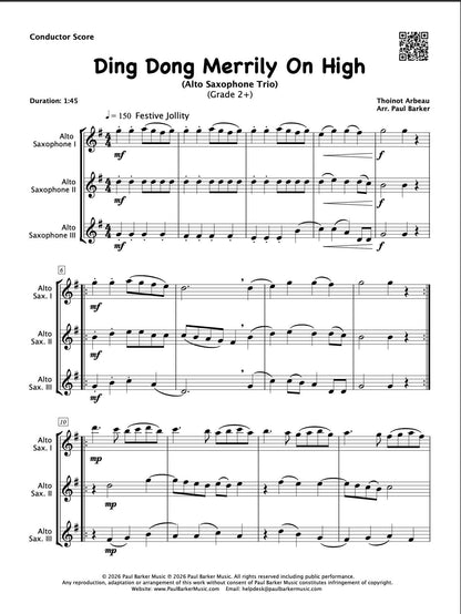 Christmas Alto Saxophone Trios Book 1