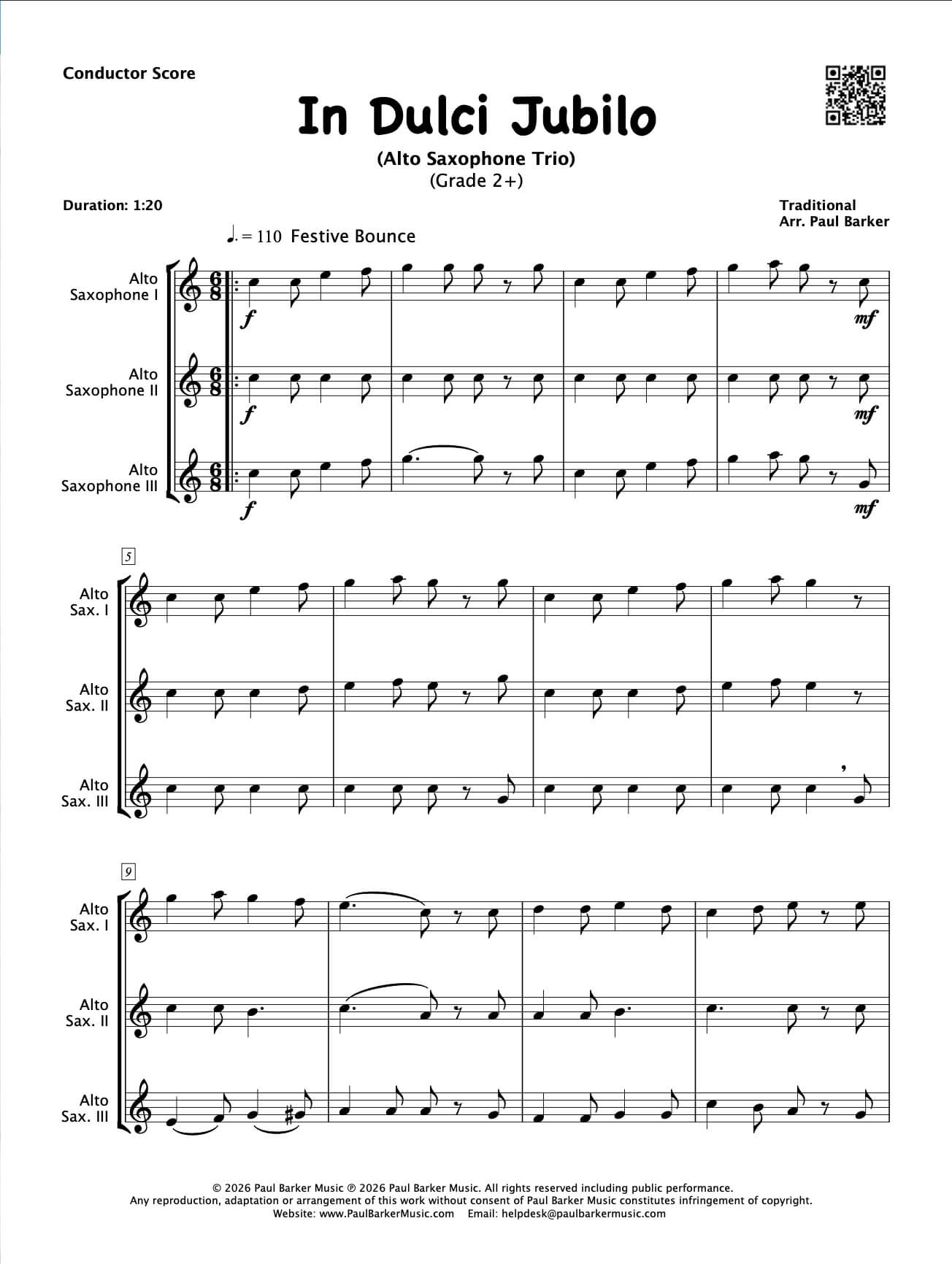 Christmas Alto Saxophone Trios Book 1