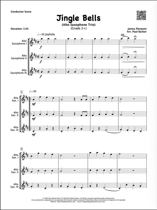 Jingle Bells (Alto Saxophone Trio)