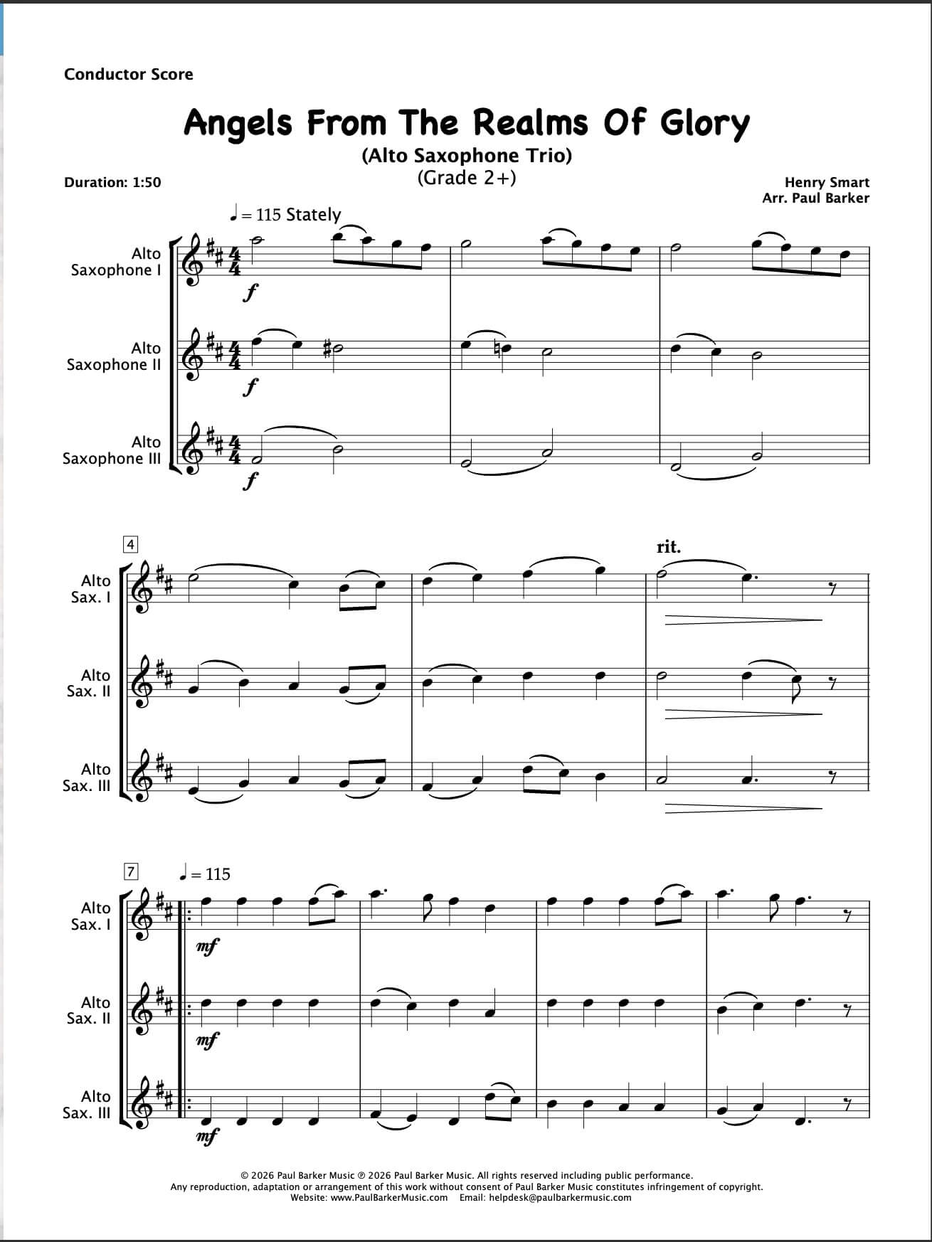 Christmas Alto Saxophone Trios Book 2