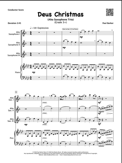 Christmas Alto Saxophone Trios Book 2