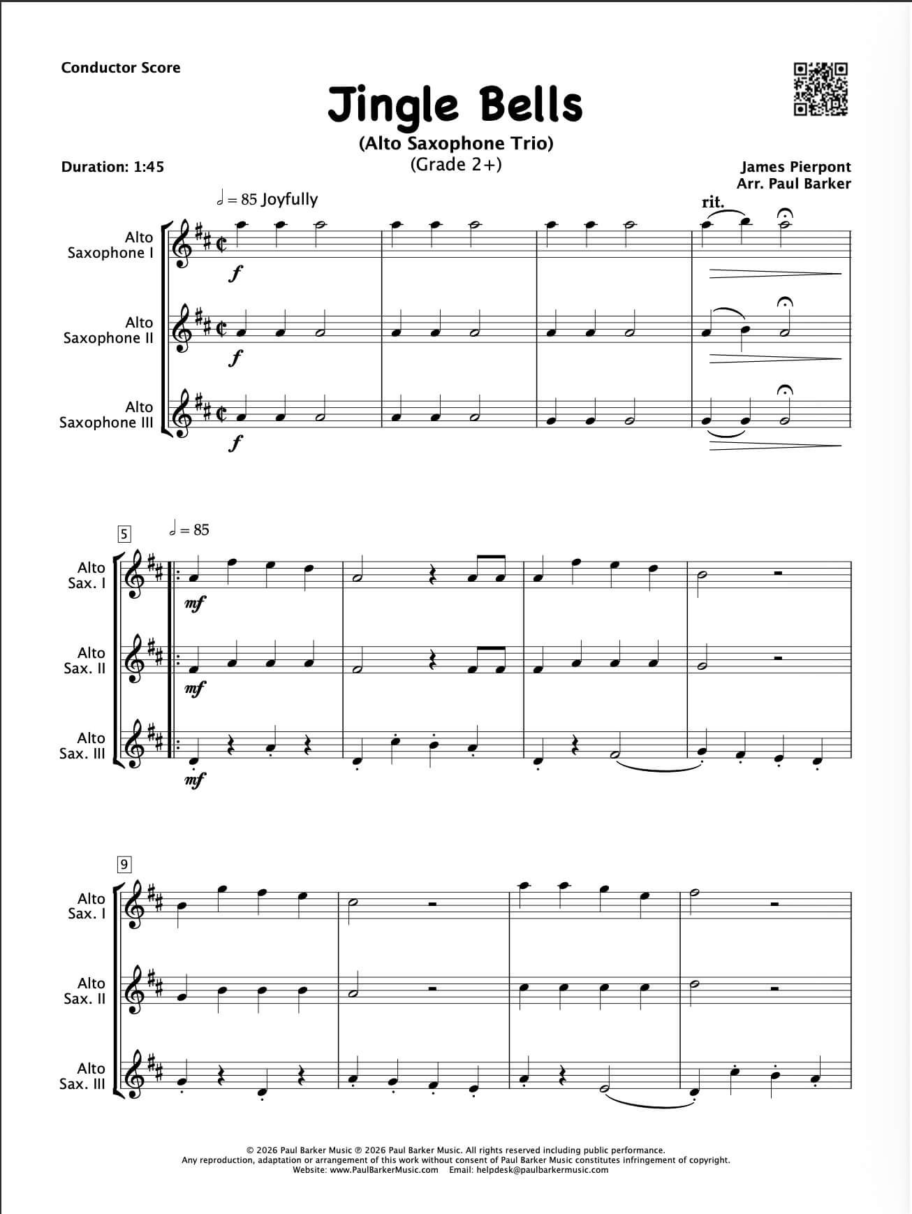 Christmas Alto Saxophone Trios Book 2