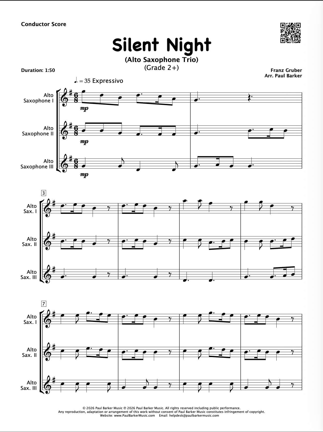 Christmas Alto Saxophone Trios Book 2