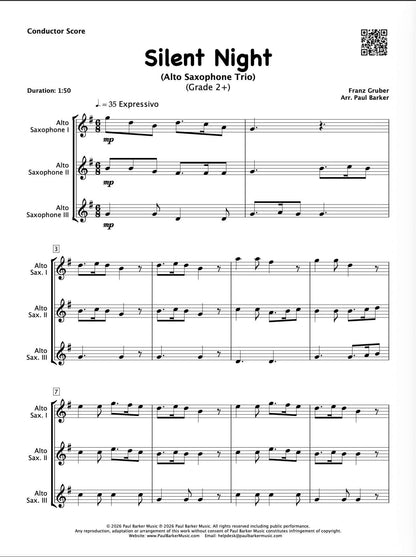 Christmas Alto Saxophone Trios Book 2
