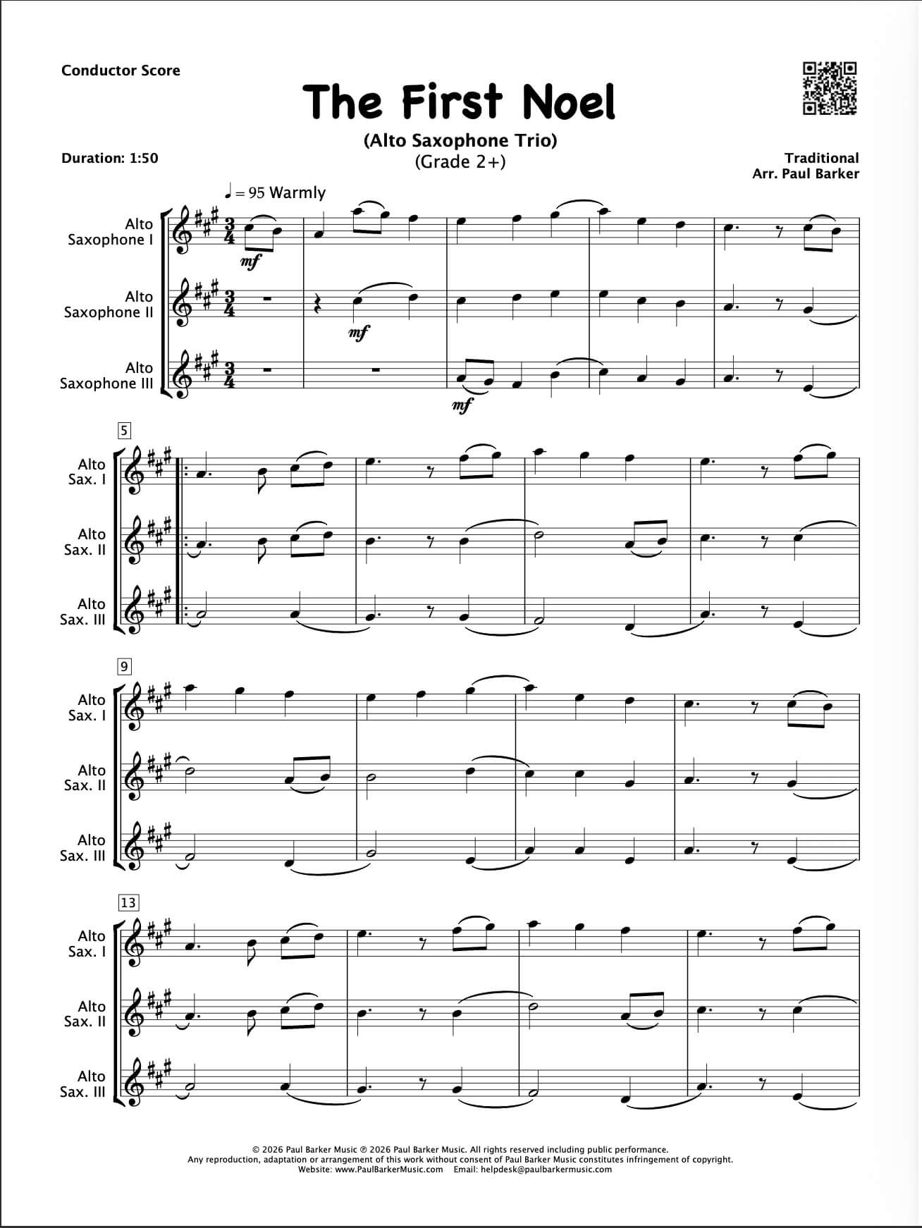 Christmas Alto Saxophone Trios Book 2