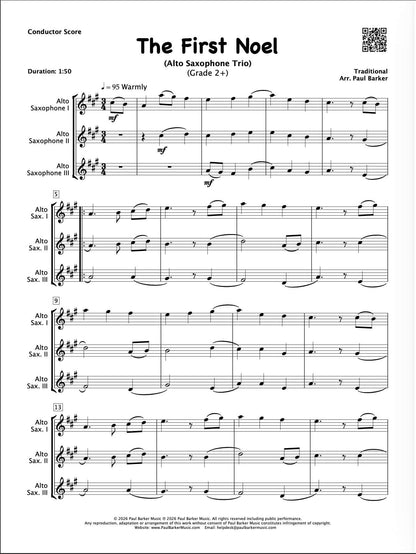 Christmas Alto Saxophone Trios Book 2