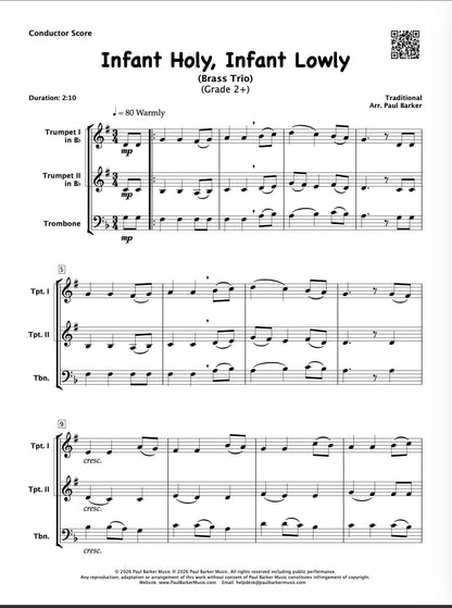 Infant Holy, Infant Lowly (Brass Trio)