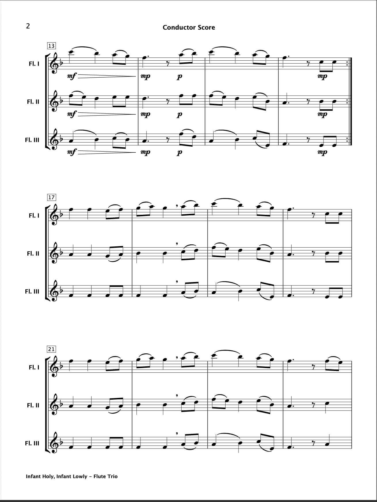 Infant Holy, Infant Lowly (Flute Trio)