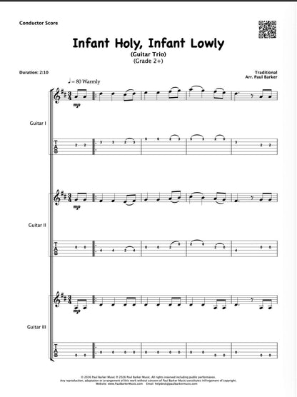 Infant Holy, Infant Lowly (Guitar Trio)