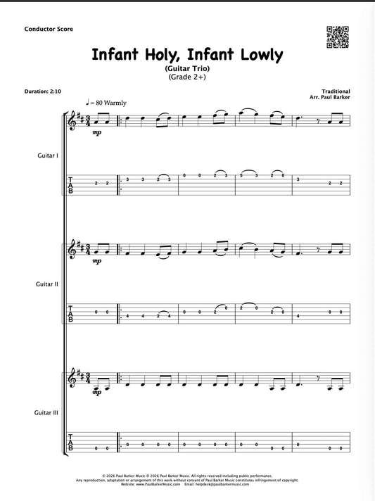 Infant Holy, Infant Lowly (Guitar Trio)
