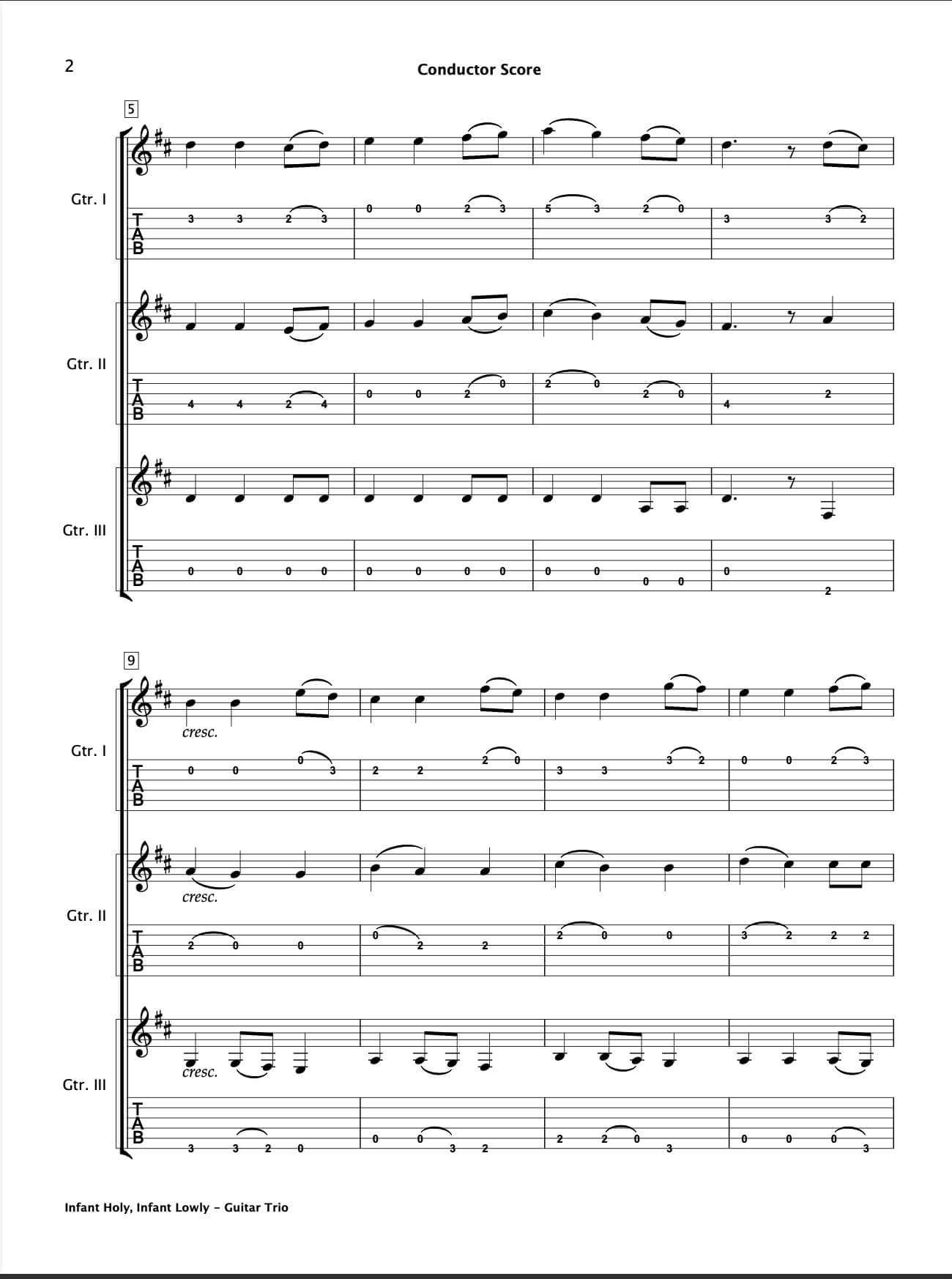 Infant Holy, Infant Lowly (Guitar Trio)