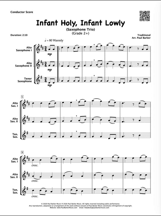 Infant Holy, Infant Lowly (Saxophone Trio)