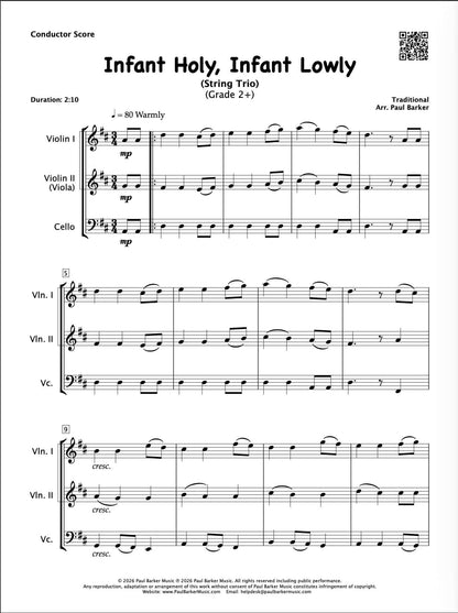 Infant Holy, Infant Lowly (String Trio)