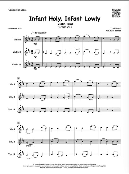 Infant Holy, Infant Lowly (Violin Trio)