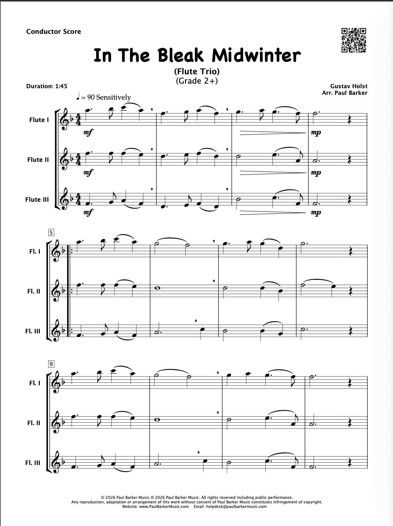 In The Bleak Midwinter (Flute Trio)