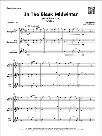 In The Bleak Midwinter (Saxophone Trio)