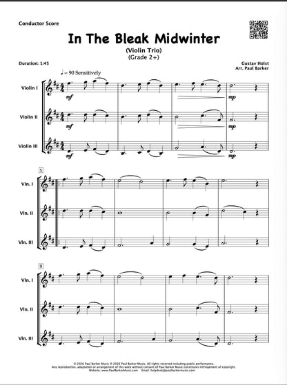 In The Bleak Midwinter (Violin Trio)